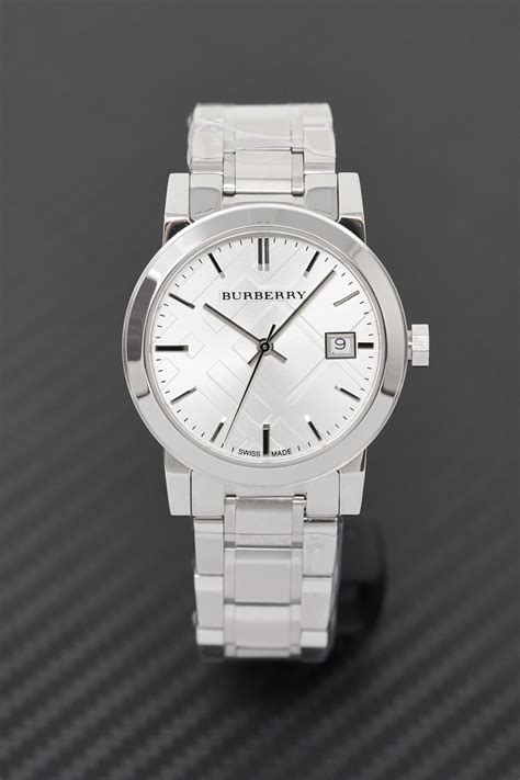 burberry ladies the city date silver bracelet watch bu9100|burberry the city date bracelet.